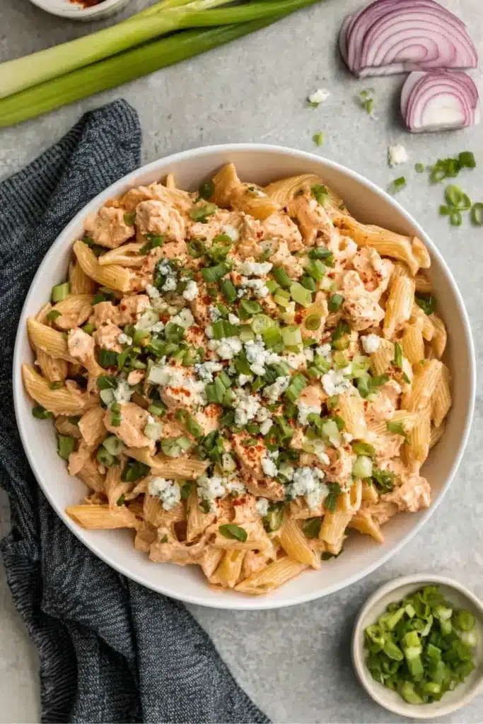 Delicious Buffalo Chicken Pasta Salad 1 delicious Buffalo Chicken Pasta