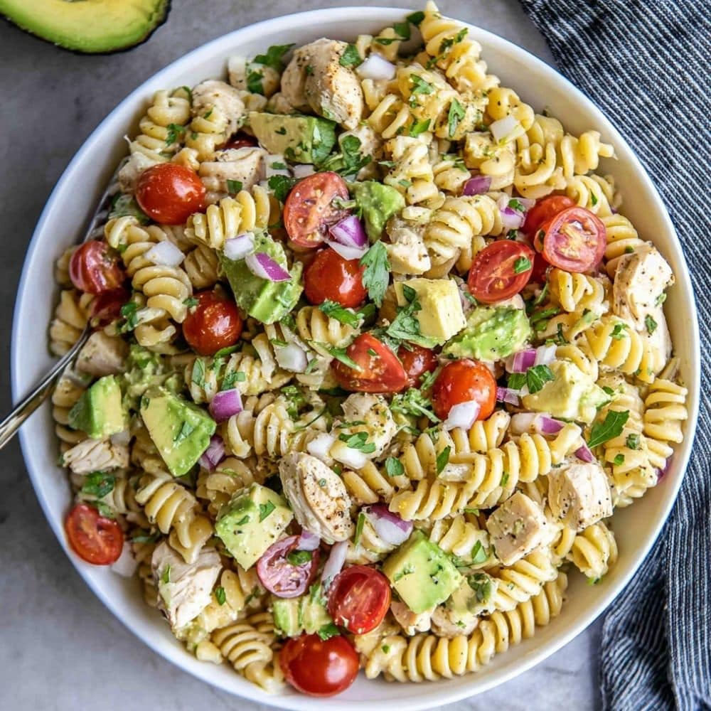 Fresh & Easy Avocado Chicken Pasta Salad Recipe 1 Avocado Chicken Pasta Salad