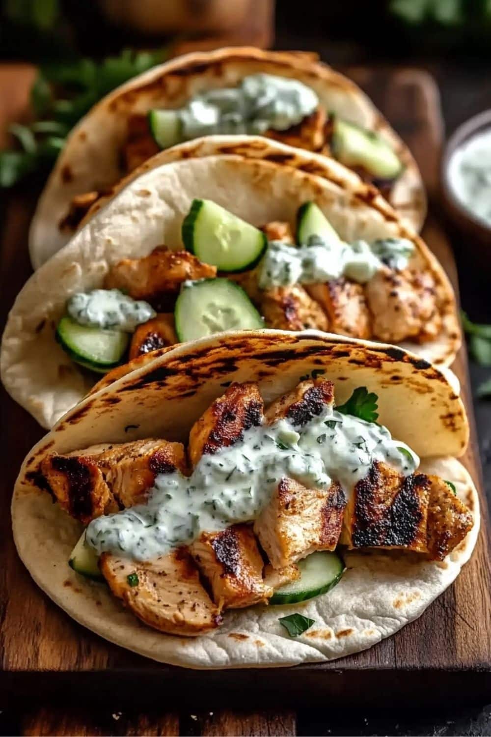 Greek Chicken Gyros With Cucumber Tzatziki Sauce