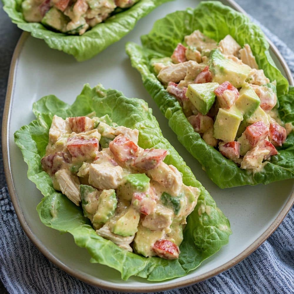 Best Avocado Chicken Salad Lettuce Wraps Recipe 1 avocado chicken salad lettuce wraps