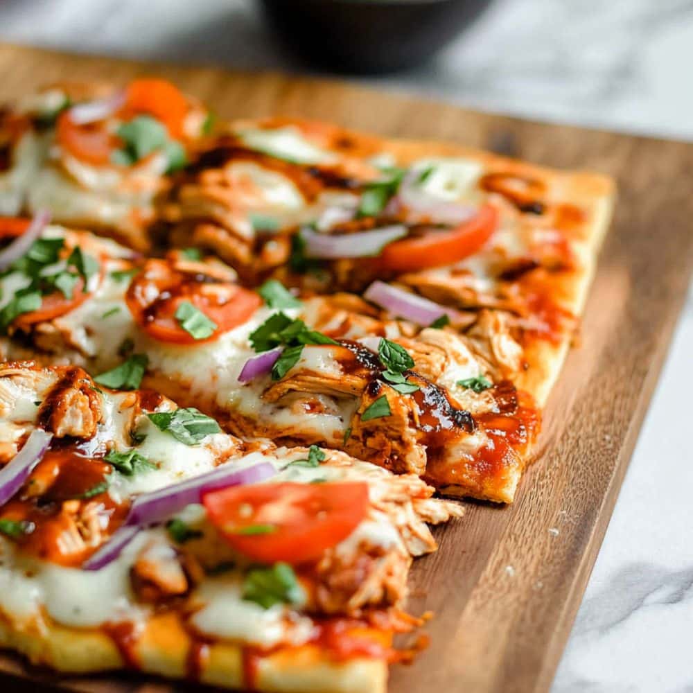 Easy BBQ Chicken Flatbread Bites 1 bbq chicken flatbread bites