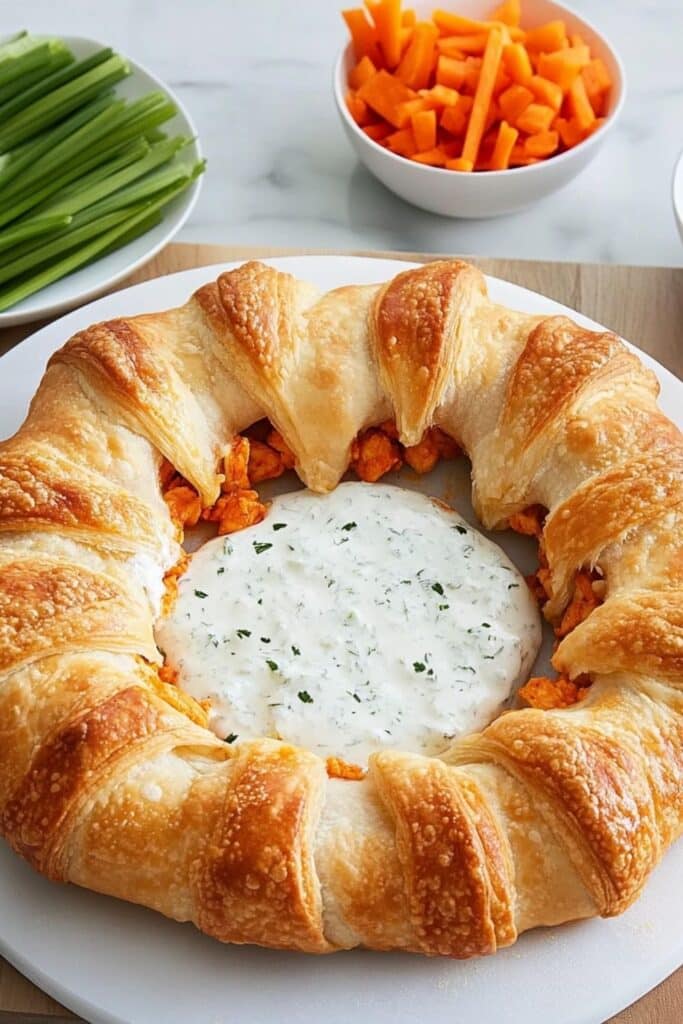 Best Buffalo Chicken Crescent Ring Recipe - Easy Party Food 2 buffalo chicken crescent ring 1