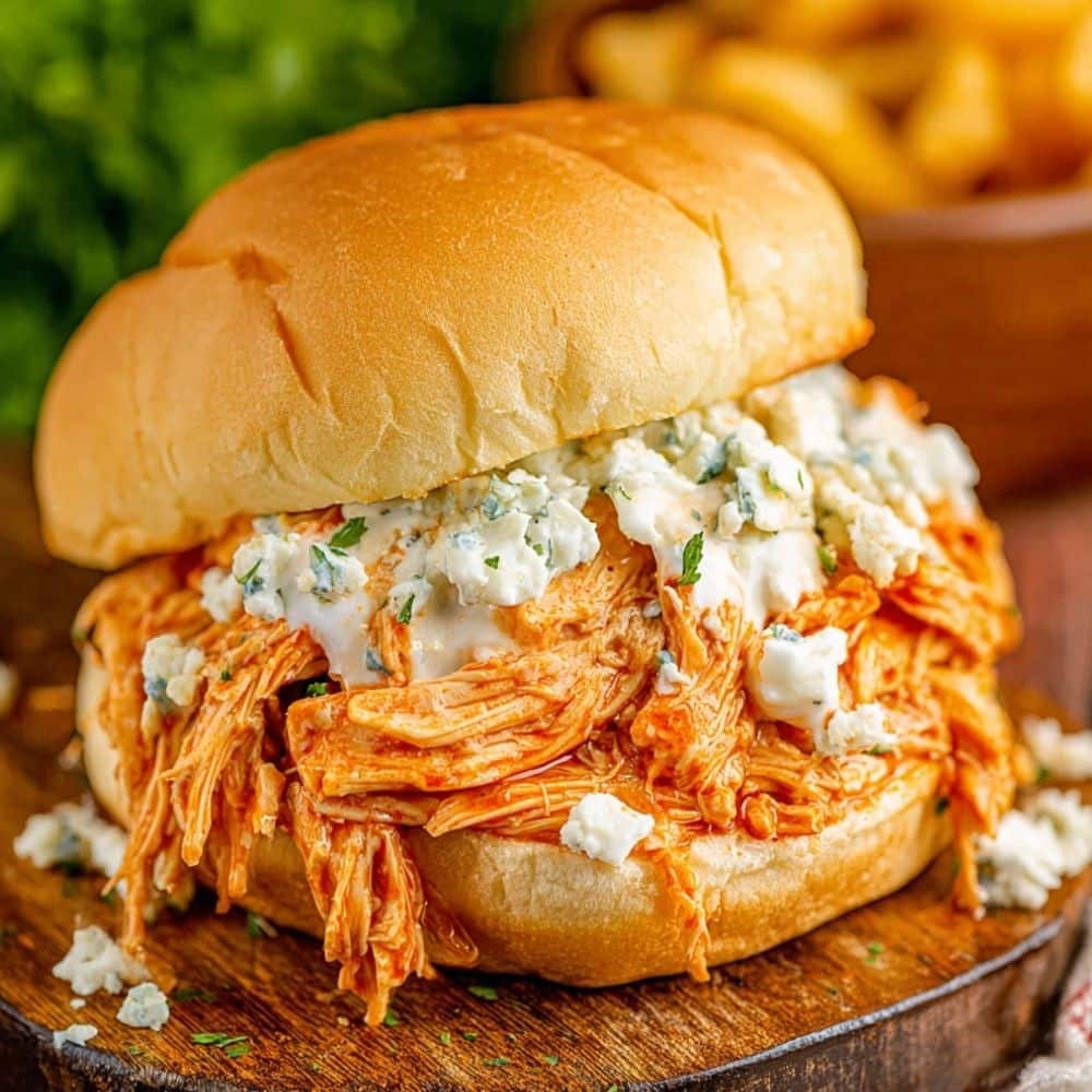 Easy Buffalo Chicken Sandwich Crockpot Recipe 1 buffalo chicken sandwich crockpot