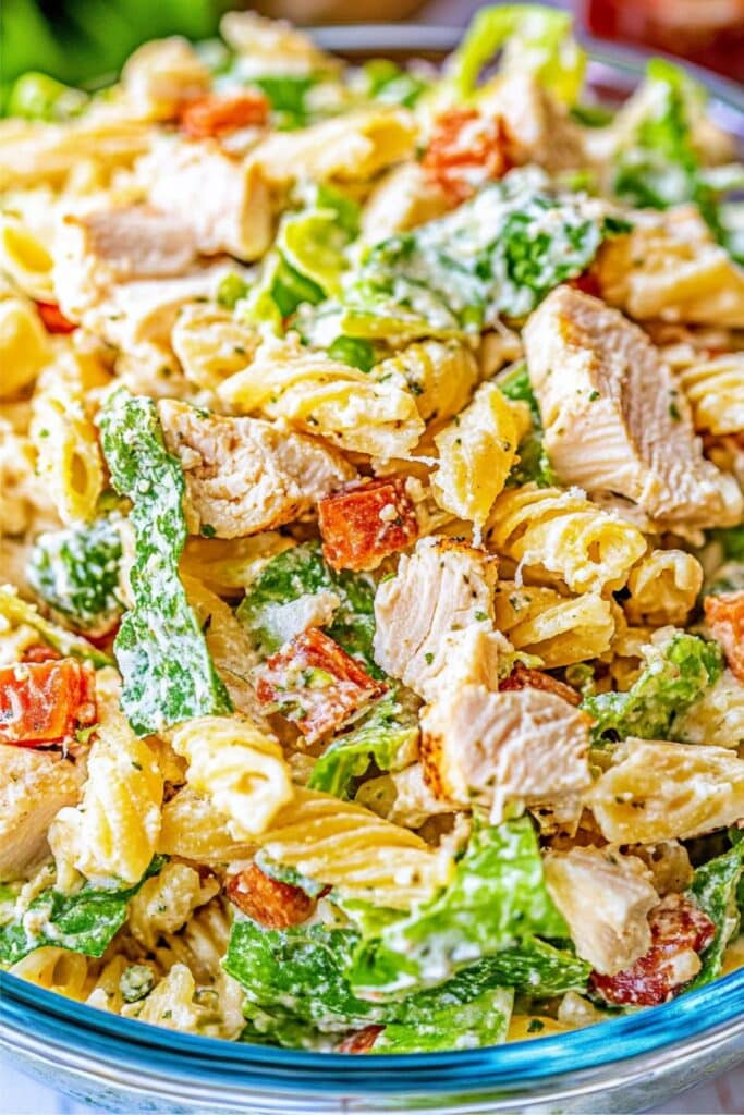 Best Chicken Caesar Pasta Salad Recipe - Easy & Fresh 2 chicken caesar pasta salad 1
