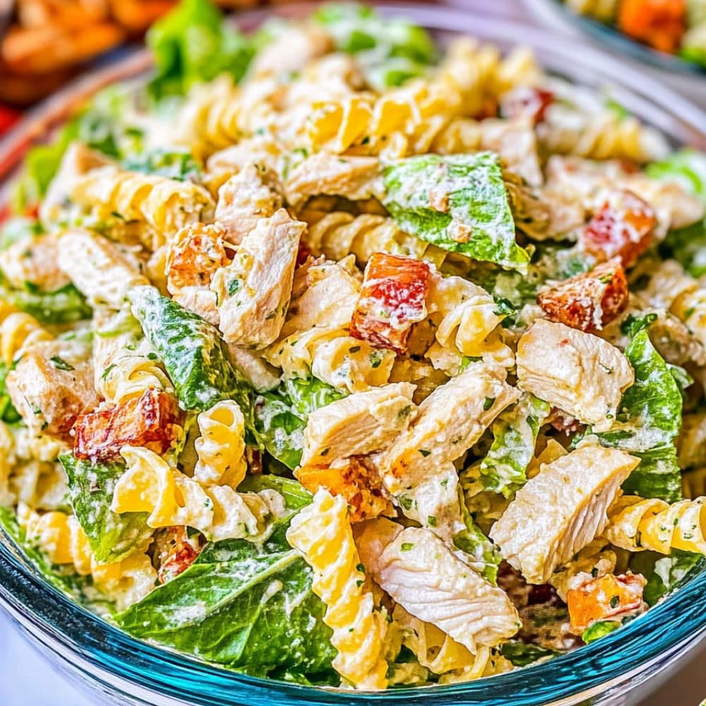 Best Chicken Caesar Pasta Salad Recipe - Easy & Fresh 1 chicken caesar pasta salad