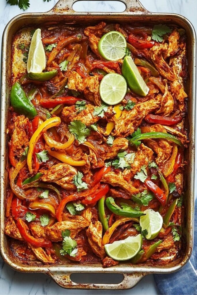 Easy Chicken Fajita Tray Bake - One Pan Wonder! 2 chicken fajita tray bake recipe