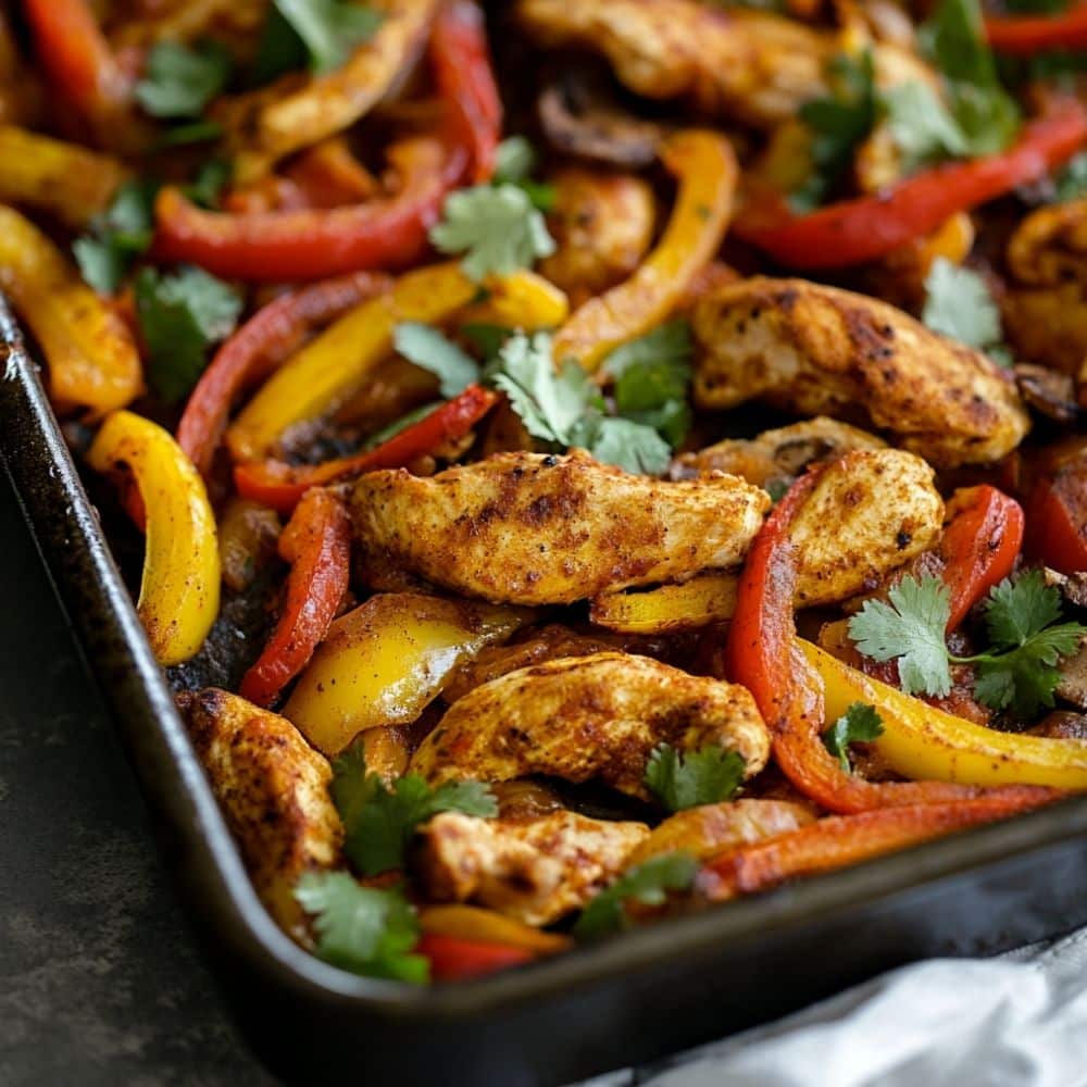 Easy Chicken Fajita Tray Bake - One Pan Wonder! 1 chicken fajita tray bake