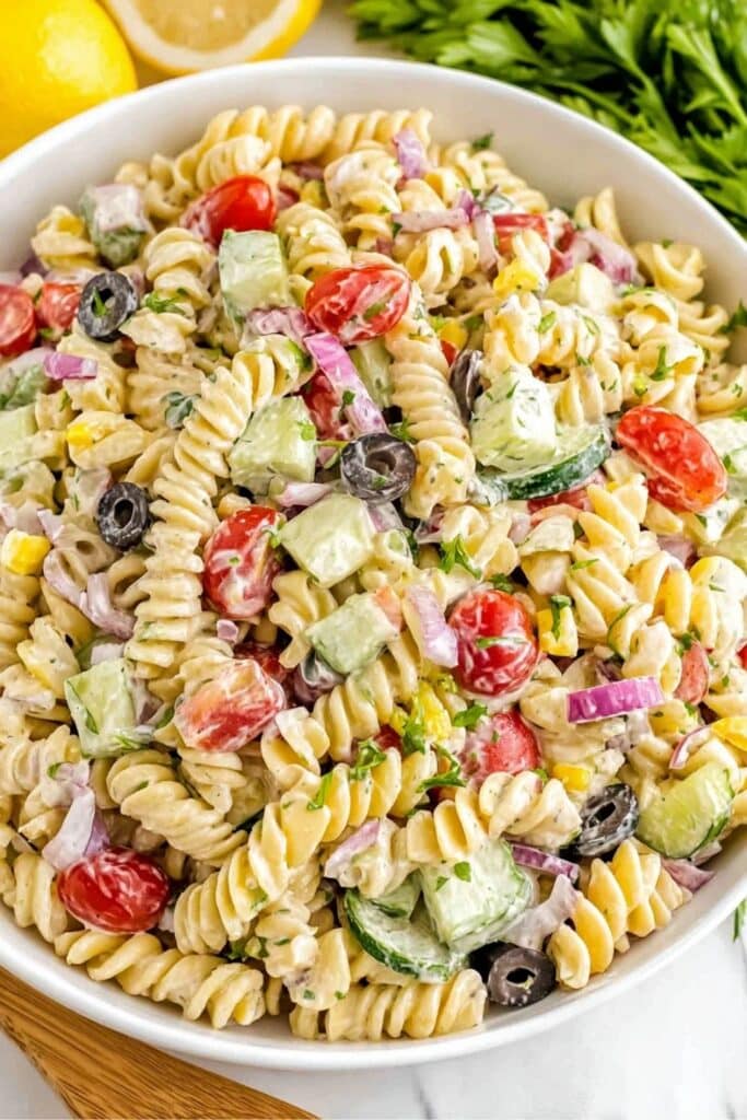 Irresistible Creamy Pasta Salad Recipe 2 creamy pasta salad recipe