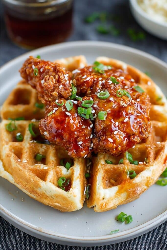 Crispy Korean Fried Chicken and Waffles 2 korean fried chicken and waffles recipe