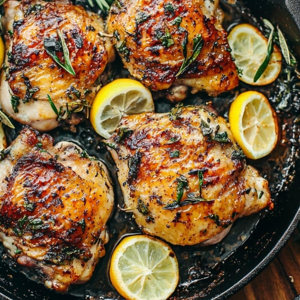 Lemon Herb Baked Chicken Thighs 1 lemon herb baked chicken thighs