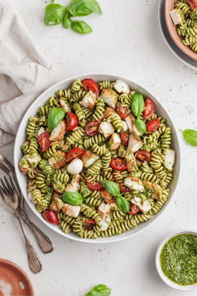 Fresh Pesto Chicken Pasta Salad Recipe 2 pesto chicken pasta salad recipe