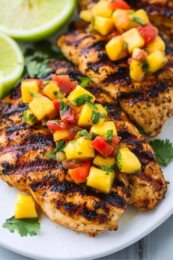 Quick Grilled Chicken with Mango Salsa 2 quick grilled chicken with mango salsa