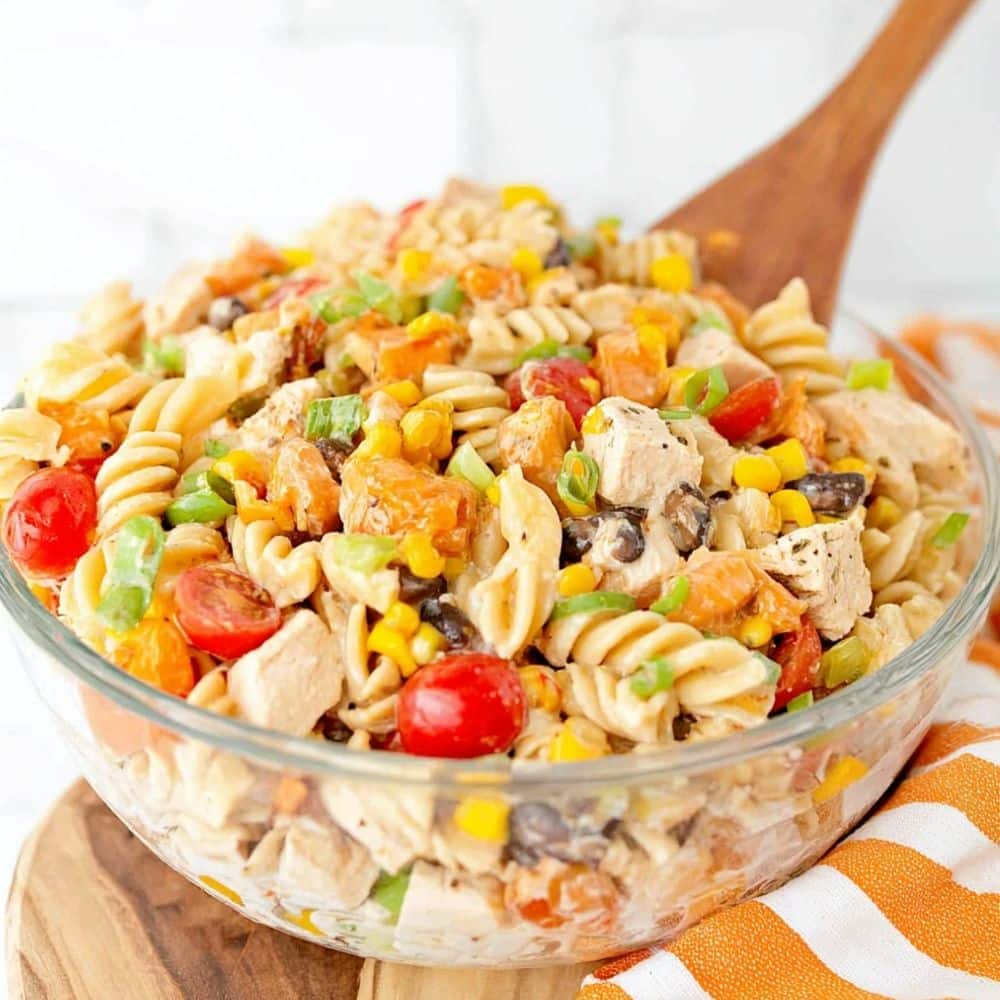 Southwest Chicken Pasta Salad Recipe 1 southwest chicken pasta salad