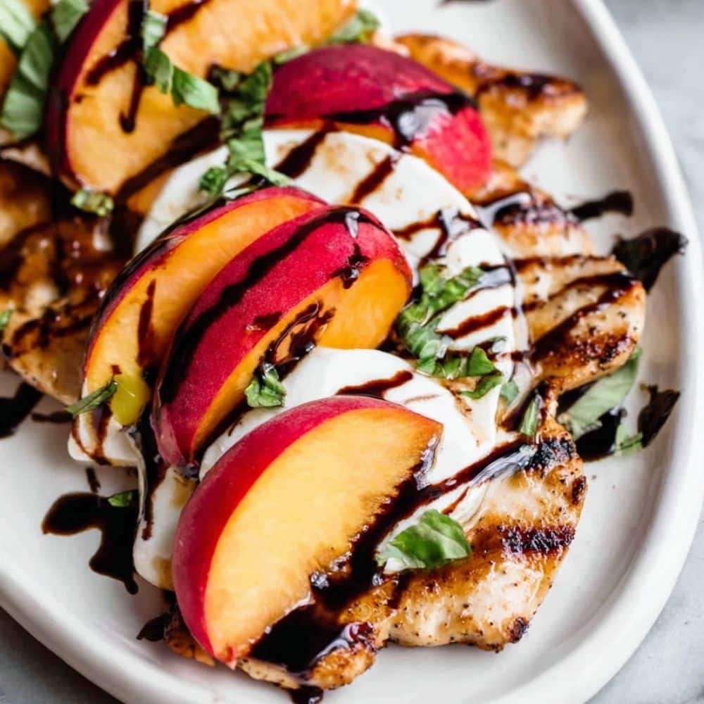 Delicious Peach Caprese Grilled Chicken 1 Peach Caprese Grilled Chicken