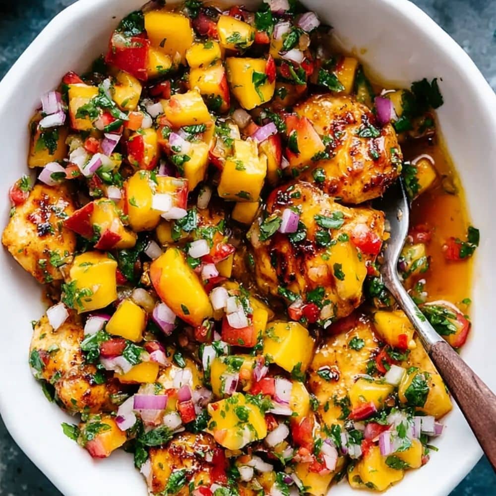 Easy Peach Salsa Chicken Recipe 1 Peach Salsa Chicken Recipe