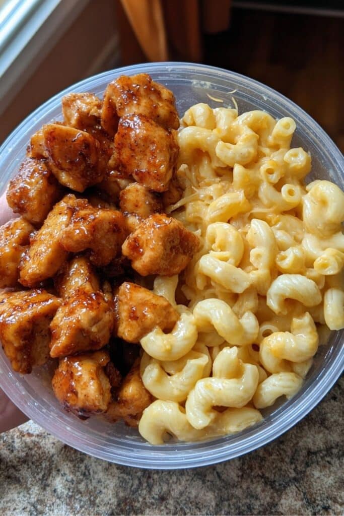 Honey BBQ Chicken Mac And Cheese 2 honey bbq chicken mac and cheese recipe