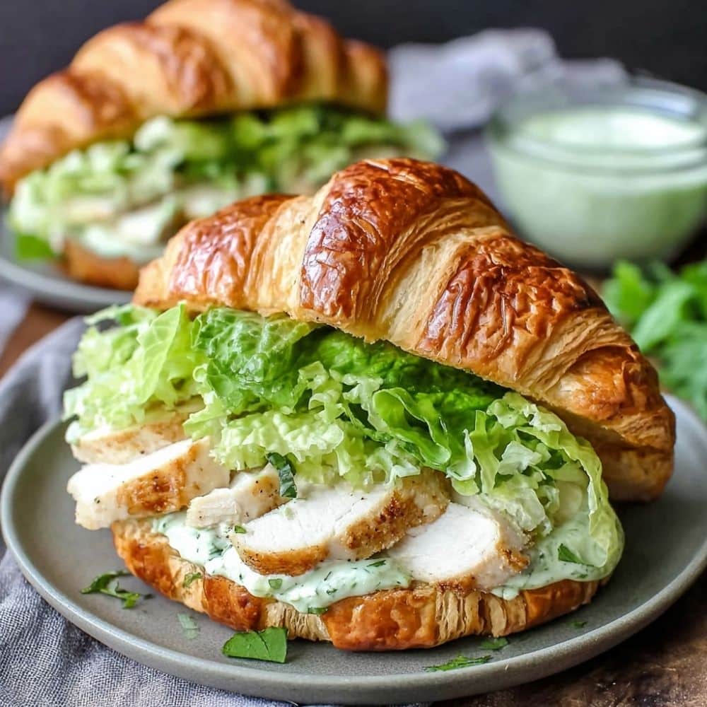 Best Chicken Caesar Salad Croissant Sandwich Recipe