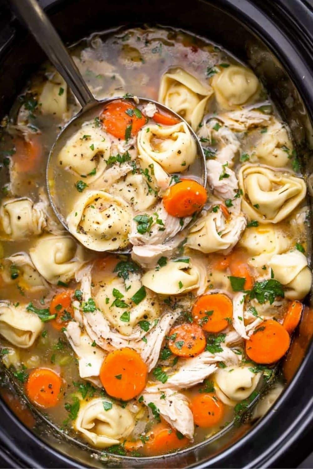 Easy Slow Cooker Chicken Tortellini Soup Recipe