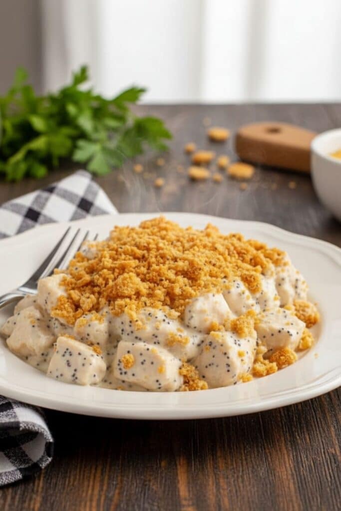 Poppy Seed Chicken Casserole - Easy & Creamy 1 Easy poppy seed chicken casserole recipe