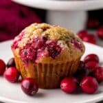 Cranberry muffins with fresh cranberries recipe