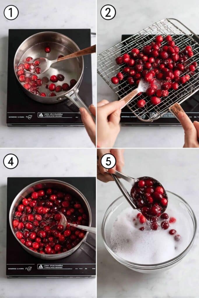 candied cranberries recipe steps