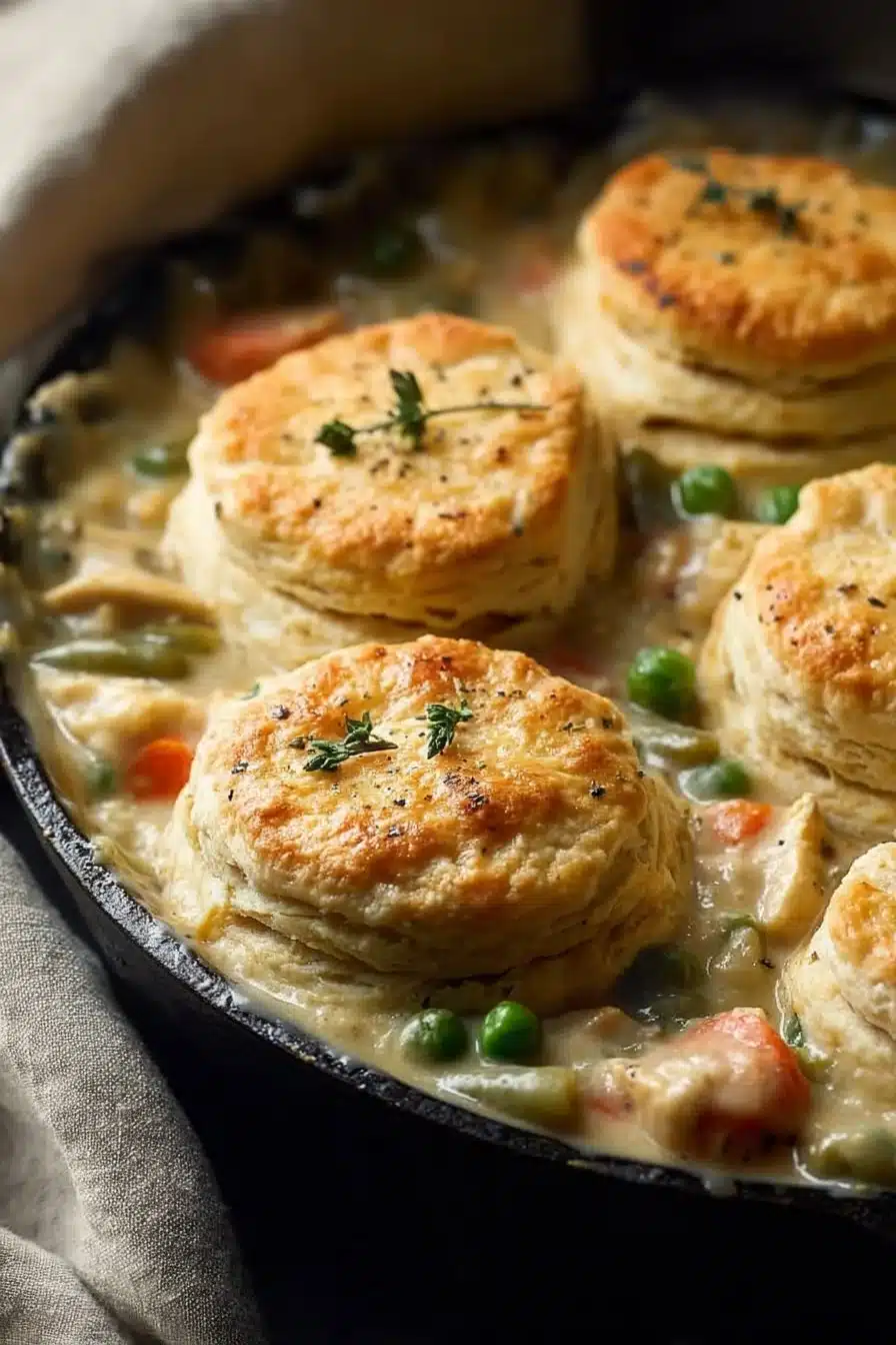 Chicken Pot Pie with Biscuits