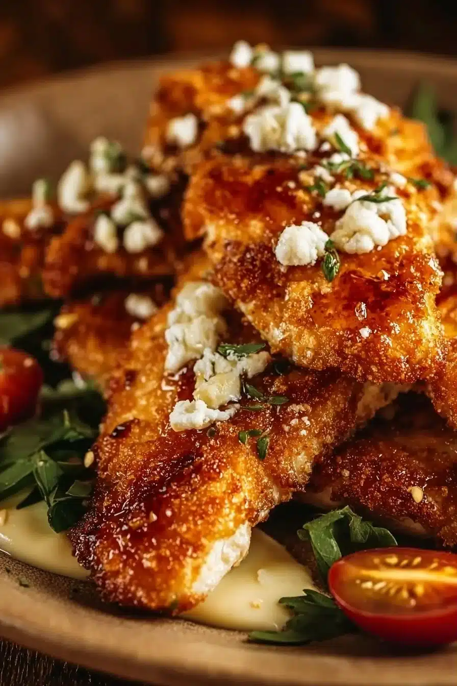 Crispy Hot Honey Feta Chicken