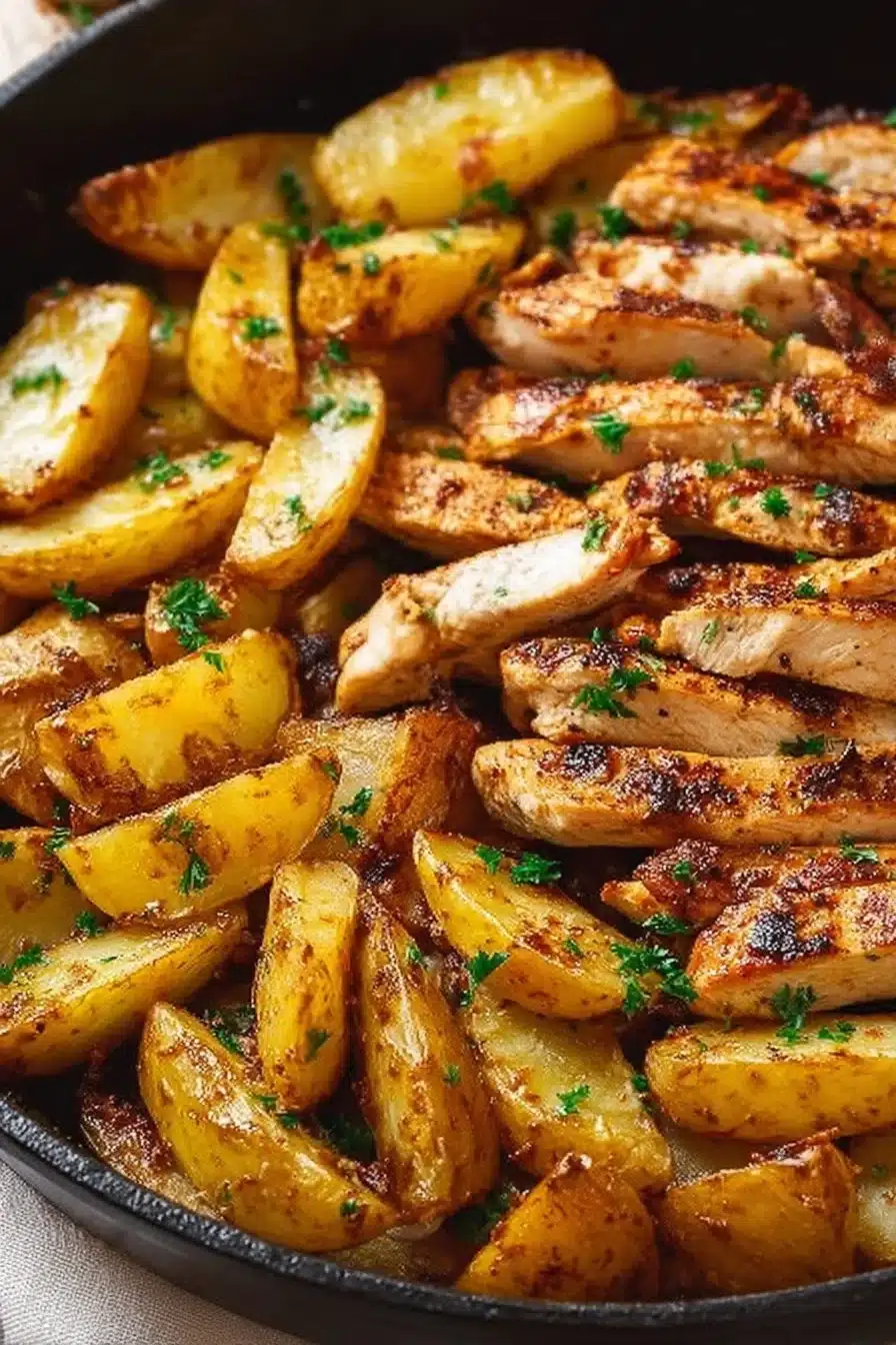 Garlic Butter Chicken and Potatoes Skillet