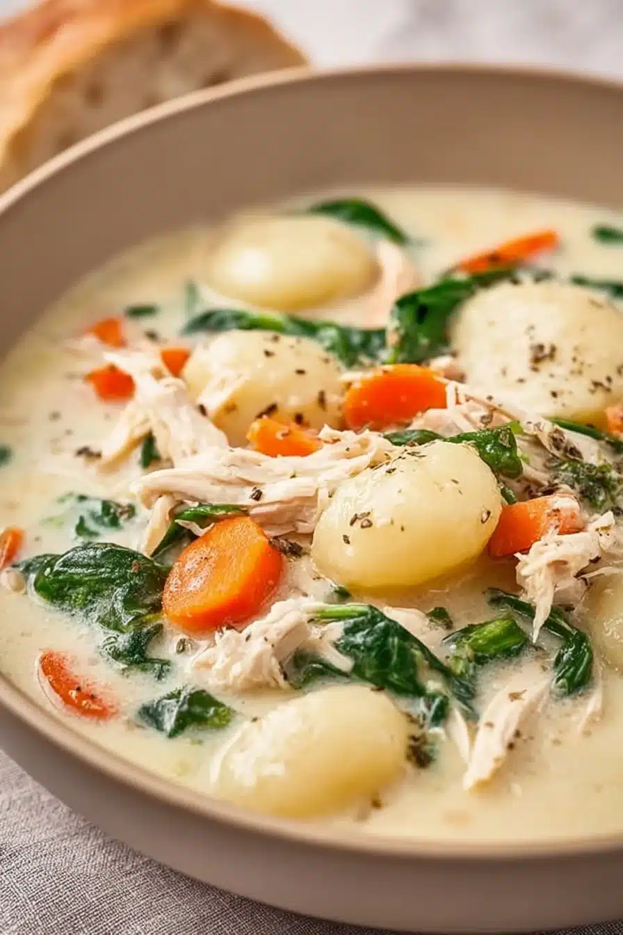 Healthy Rotisserie Chicken Gnocchi Soup