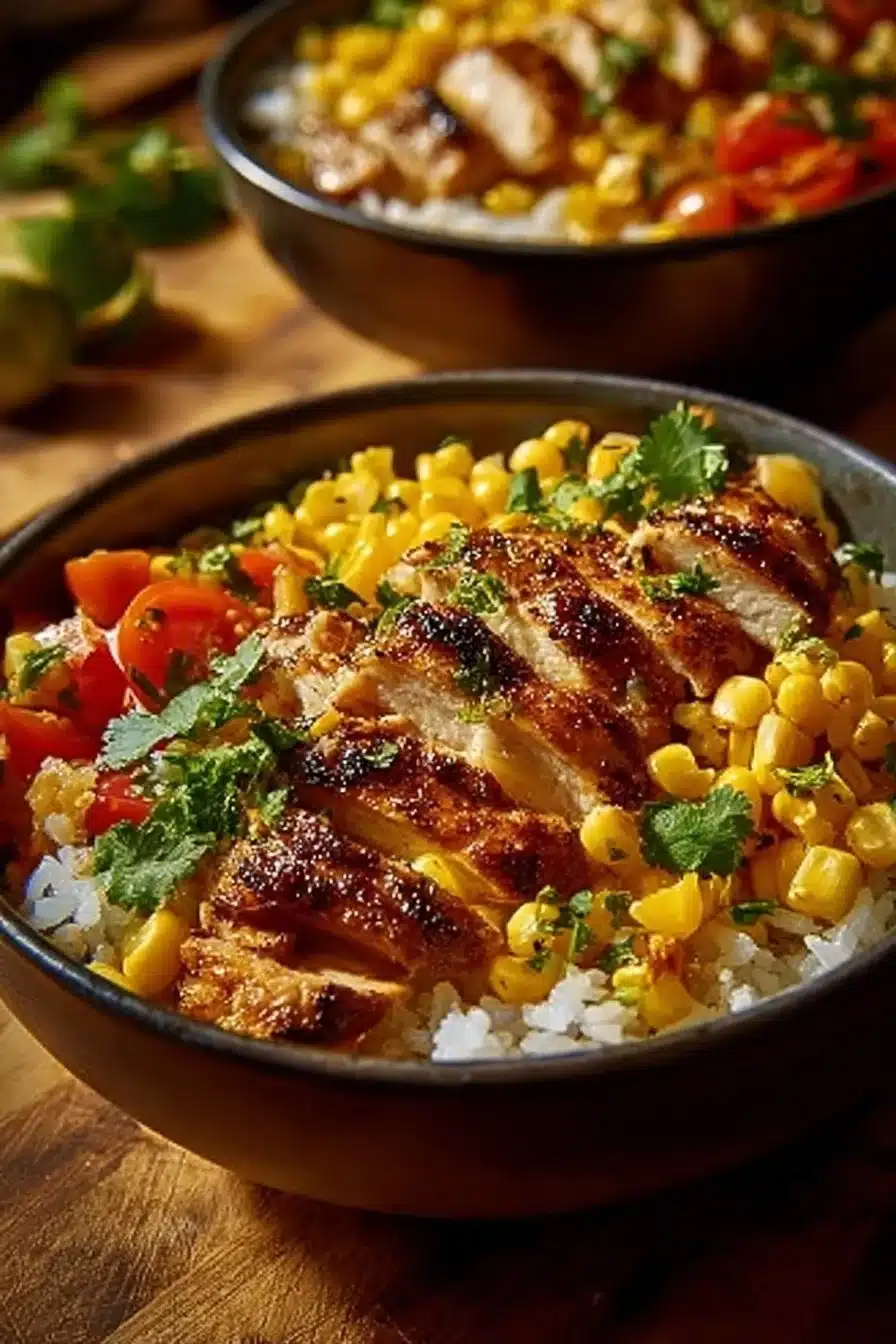 Street Corn Chicken Rice Bowl