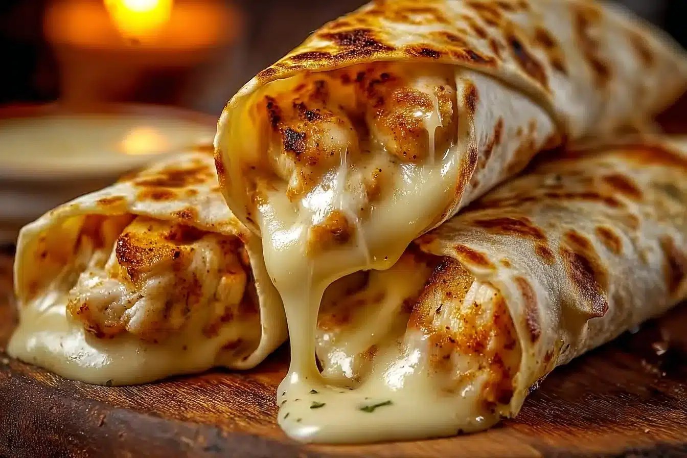 Cheesy Garlic Chicken Wraps