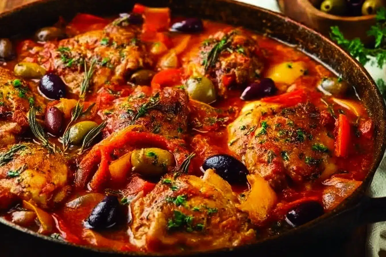 Chicken Cacciatore translates to “Hunter’s Chicken” in English.