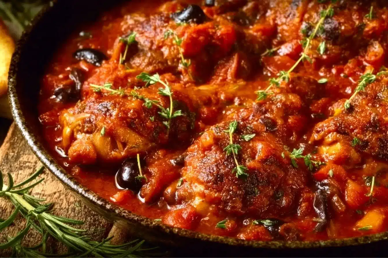 Chicken Cacciatore translates to “Hunter’s Chicken” in English.