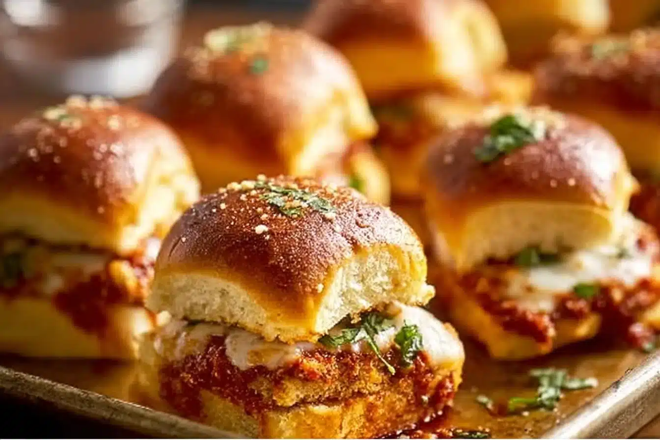 Delicious Chicken Parmesan Slider Bake