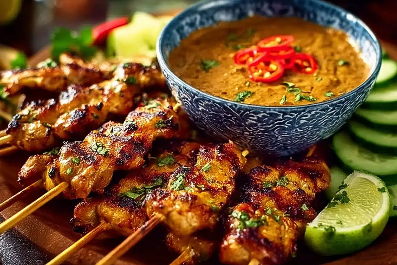 Easy Thai Chicken Satay & Peanut Sauce