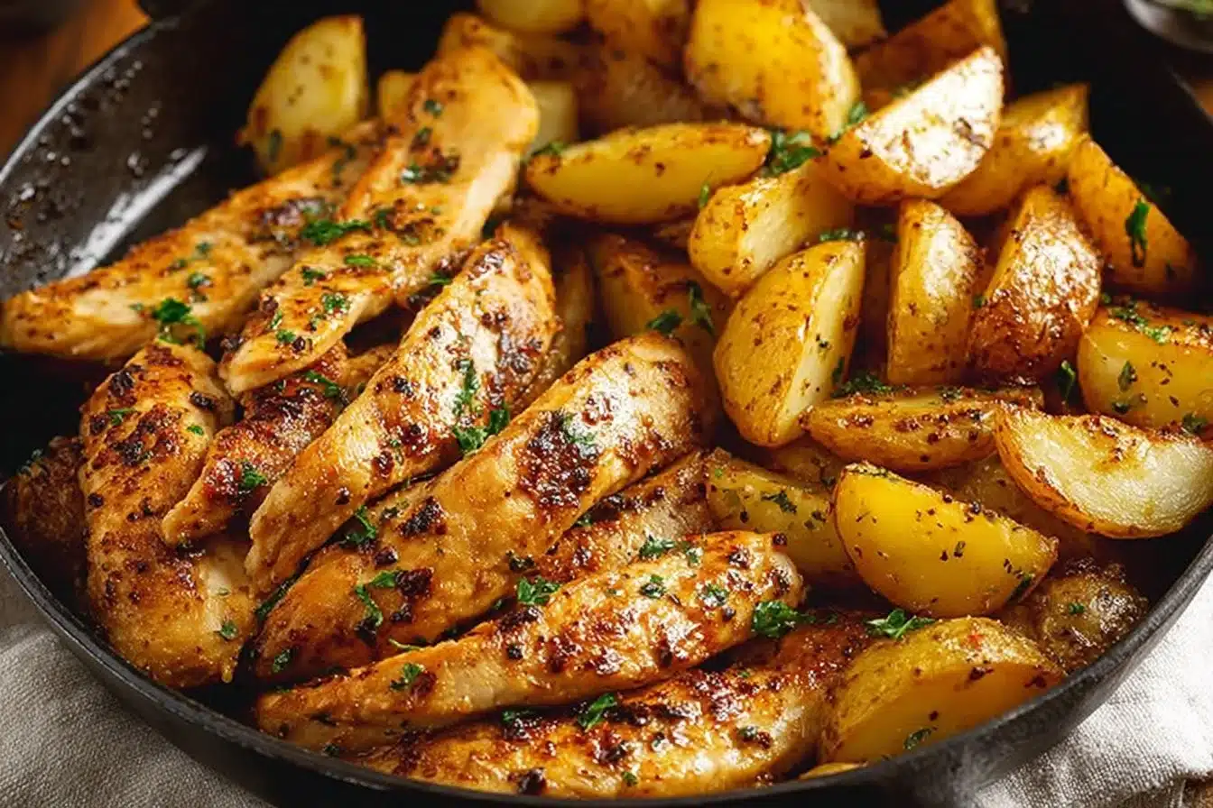 Garlic Butter Chicken and Potatoes Skillet