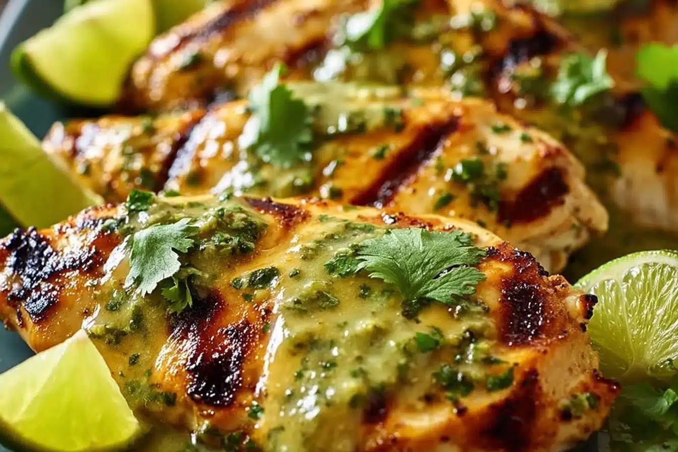 Grilled Salsa Verde Pepper Jack Chicken