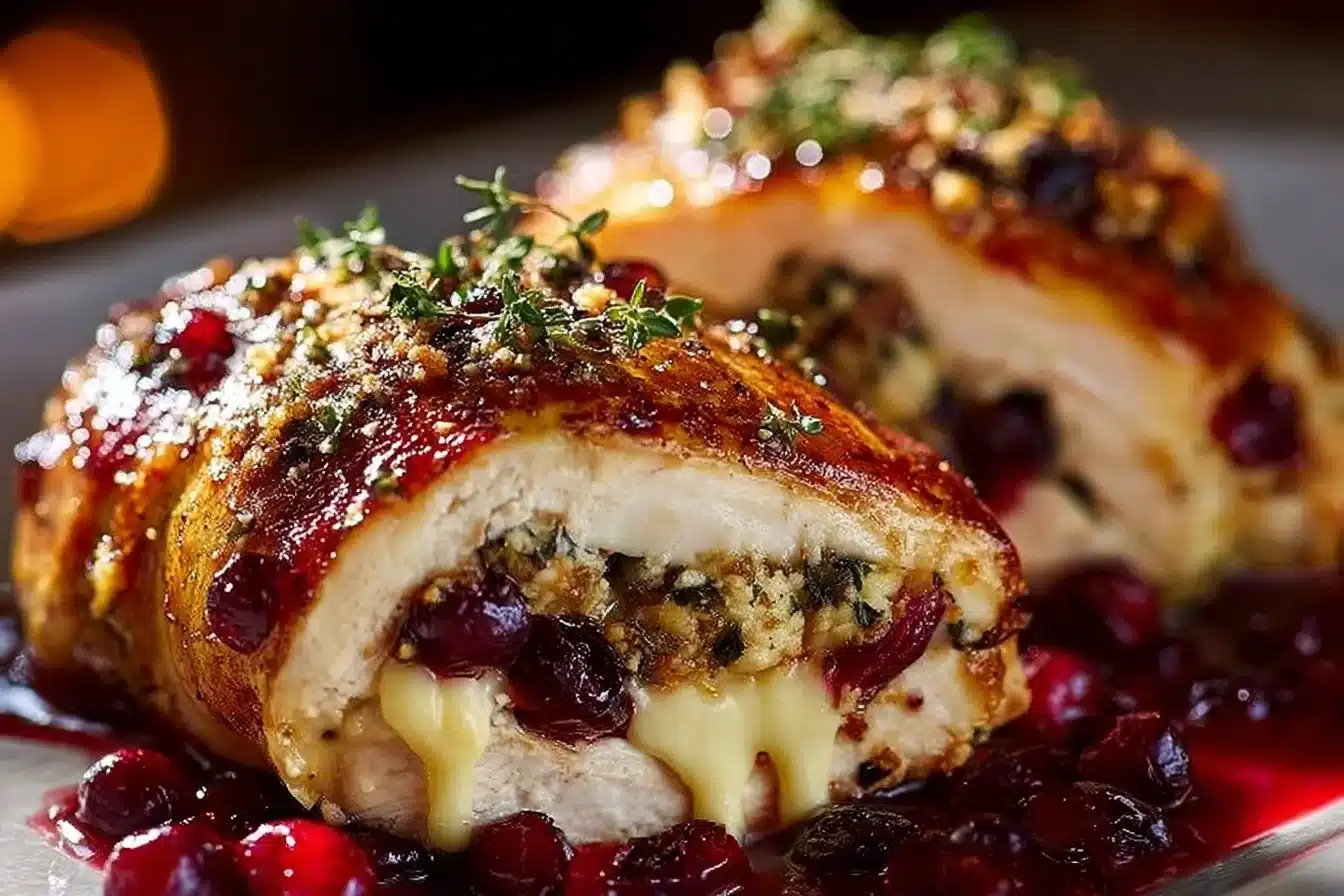 Impressive Cranberry Brie Stuffed Chicken