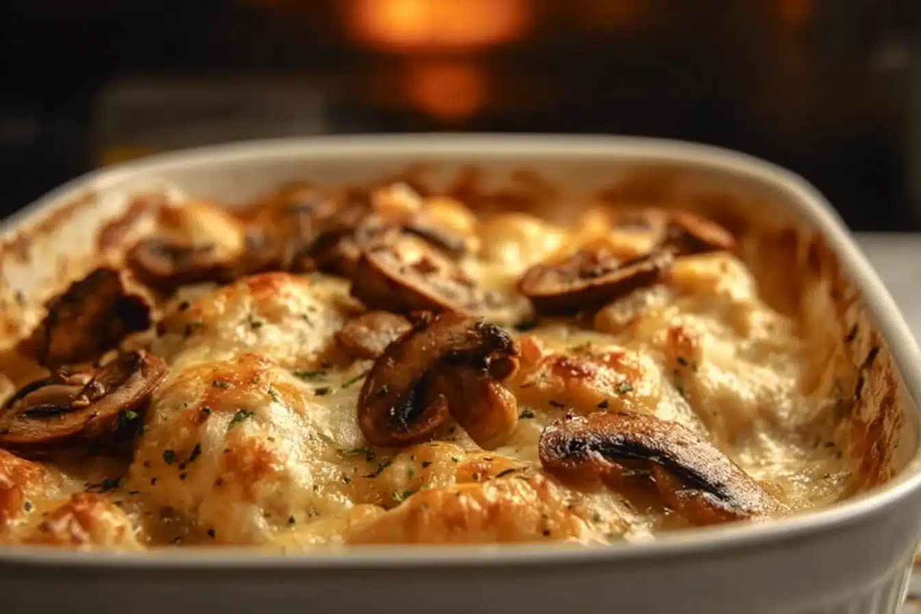 Keto Garlic Mushroom Chicken Casserole