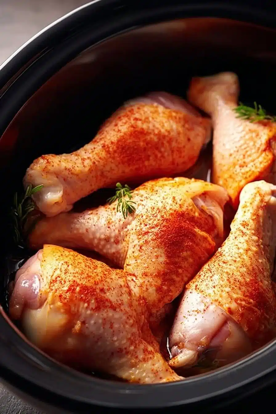 Put raw chicken drumsticks in a slow cooker with these 3 ingredients. You’ll want it every night.