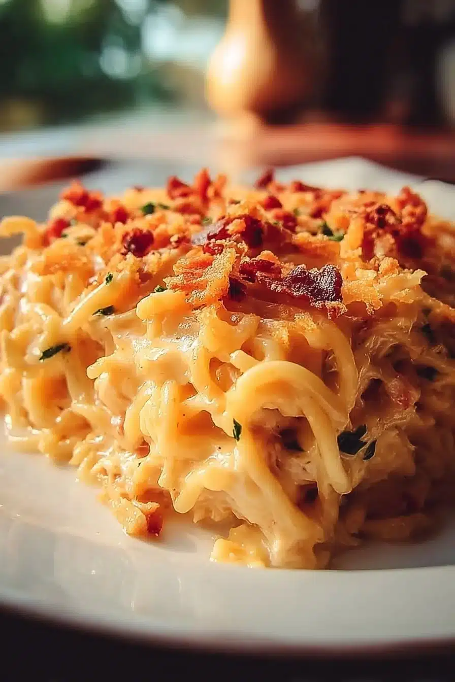 Spicy Southern Cheesy Chicken Spaghetti Casserole
