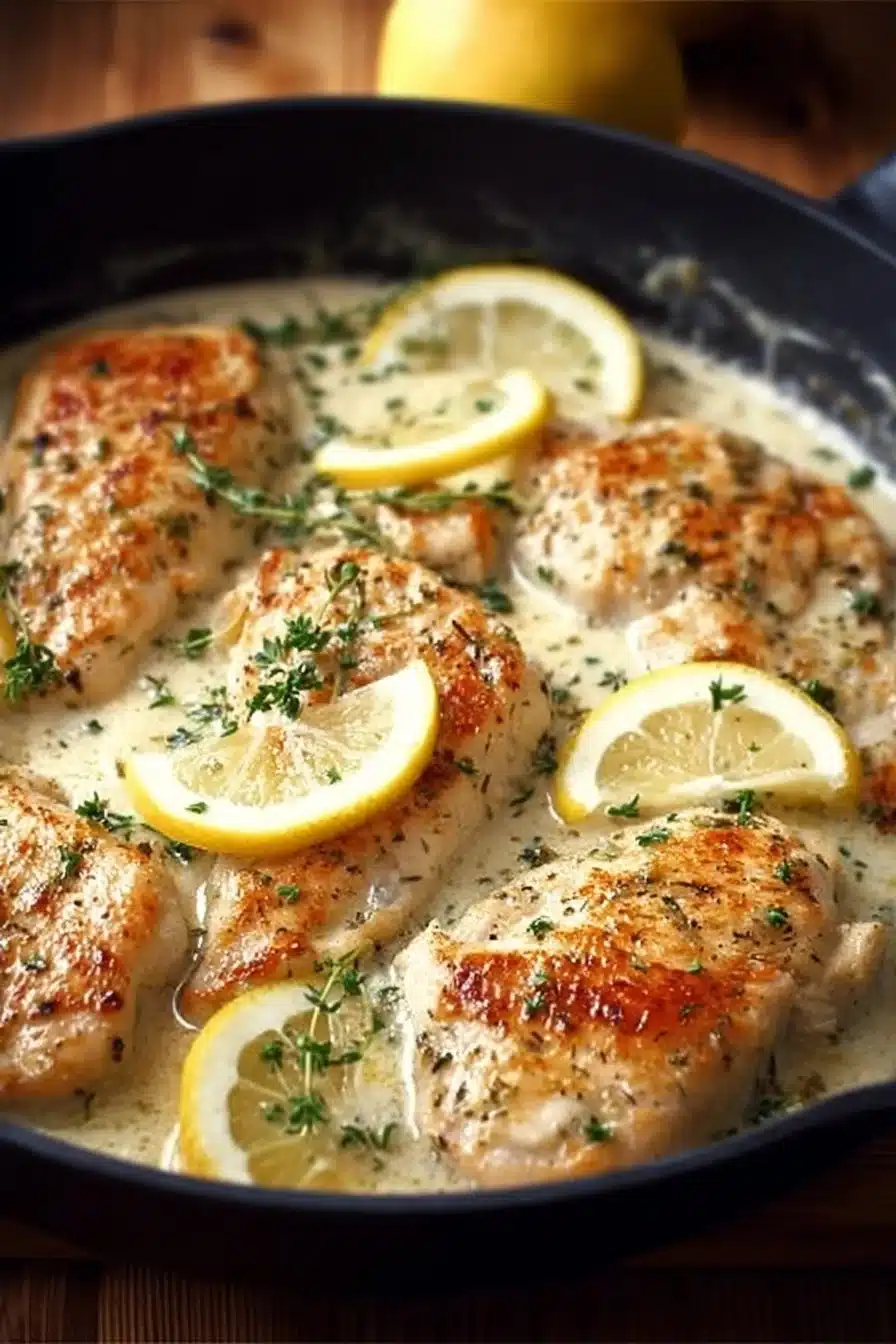 Creamy Lemon Parmesan Chicken Skillet