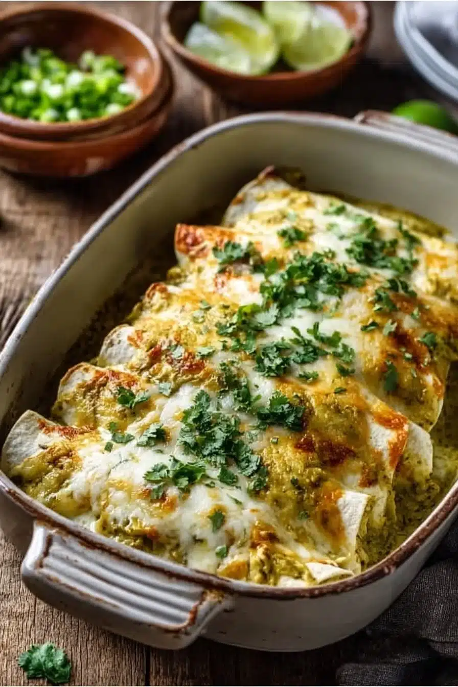 Healthy Green Chile Chicken Enchiladas