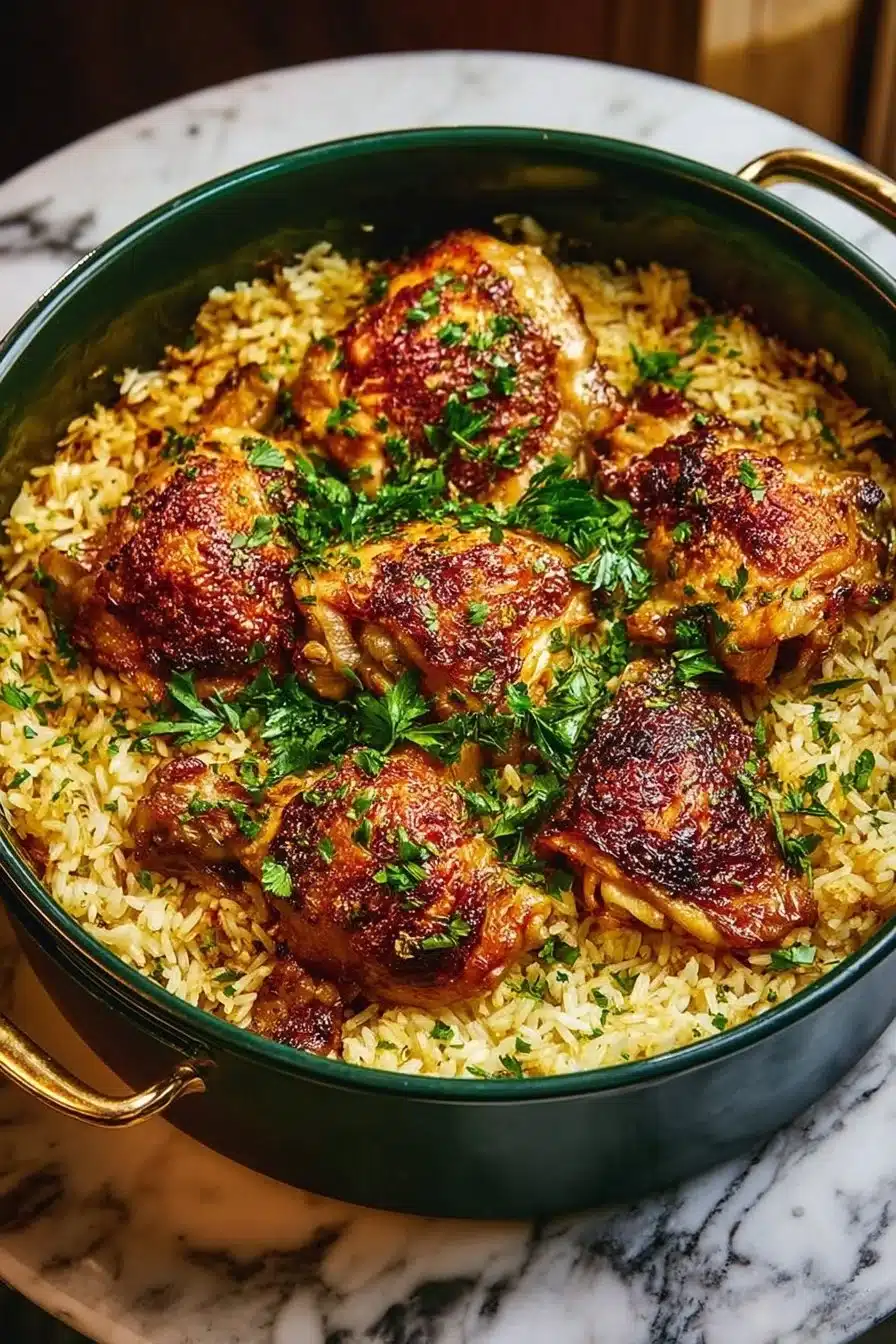 One-Pot Crispy Chicken and Rice