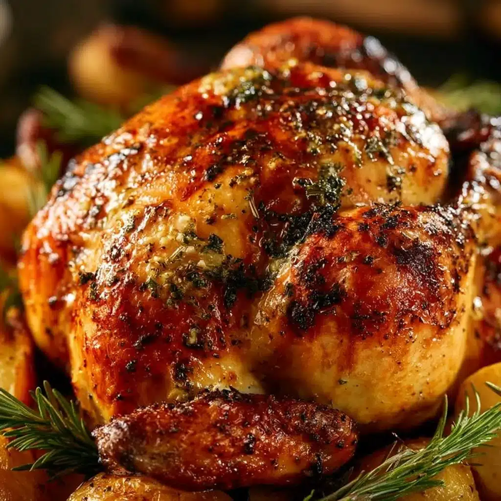 Garlic Butter Herb Roasted Whole Chicken